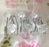 SHABBY CRYSTAL ROSES CLEAR CHIC SHOWER CURTAIN HOOKS SET OF 12