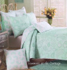 MINT GREEN SEA GLASS PAISLEY FLOWERS SHABBY COTTAGE BEACH CHIC TWIN QUILT SET