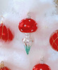 SHINY GLASS RED SILVER GREEN FINIAL ROUND RED GOLD GLITTER ORNAMENTS