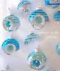 HOLIDAY INN GLASS CHRISTMAS TREE ORNAMENT AQUA BLUE SILVER FROSTED